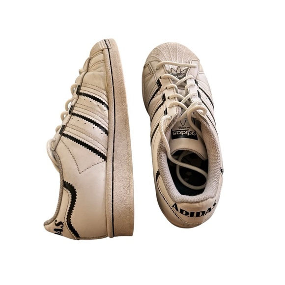 Adidas Originals Superstar Sneaker Kids Sz 3.5 White Low Top Sneakers Lace Up - Picture 5 of 5